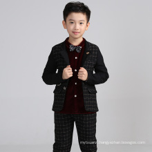 High quality 2color 4pcs set tie+vest+pants+shirt baby boys winter wedding suit for children boys